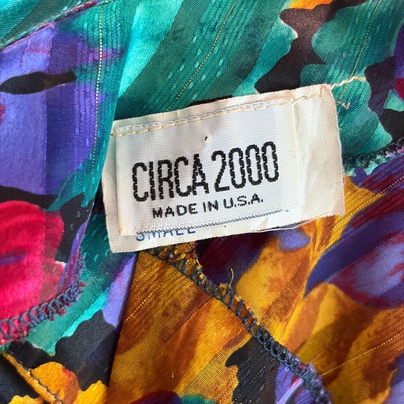 Circa 2000 Vintage Floral Slip Nightgown Strappy Back Made in USA Size S - Picture 3 of 5